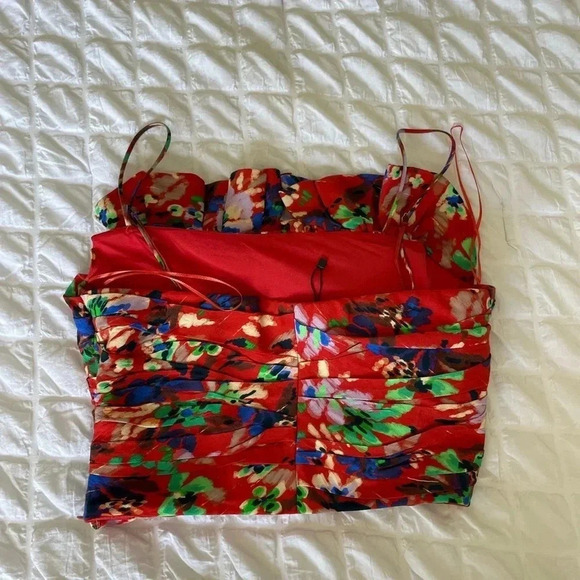 Zara floral printed ruched top - Picture 6 of 14